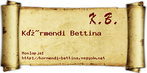 Körmendi Bettina névjegykártya