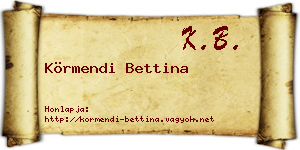 Körmendi Bettina névjegykártya