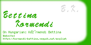 bettina kormendi business card